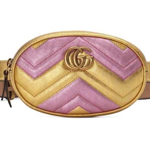 Gucci Handbags - GUCCI GG Gold Marmont Belt Bag